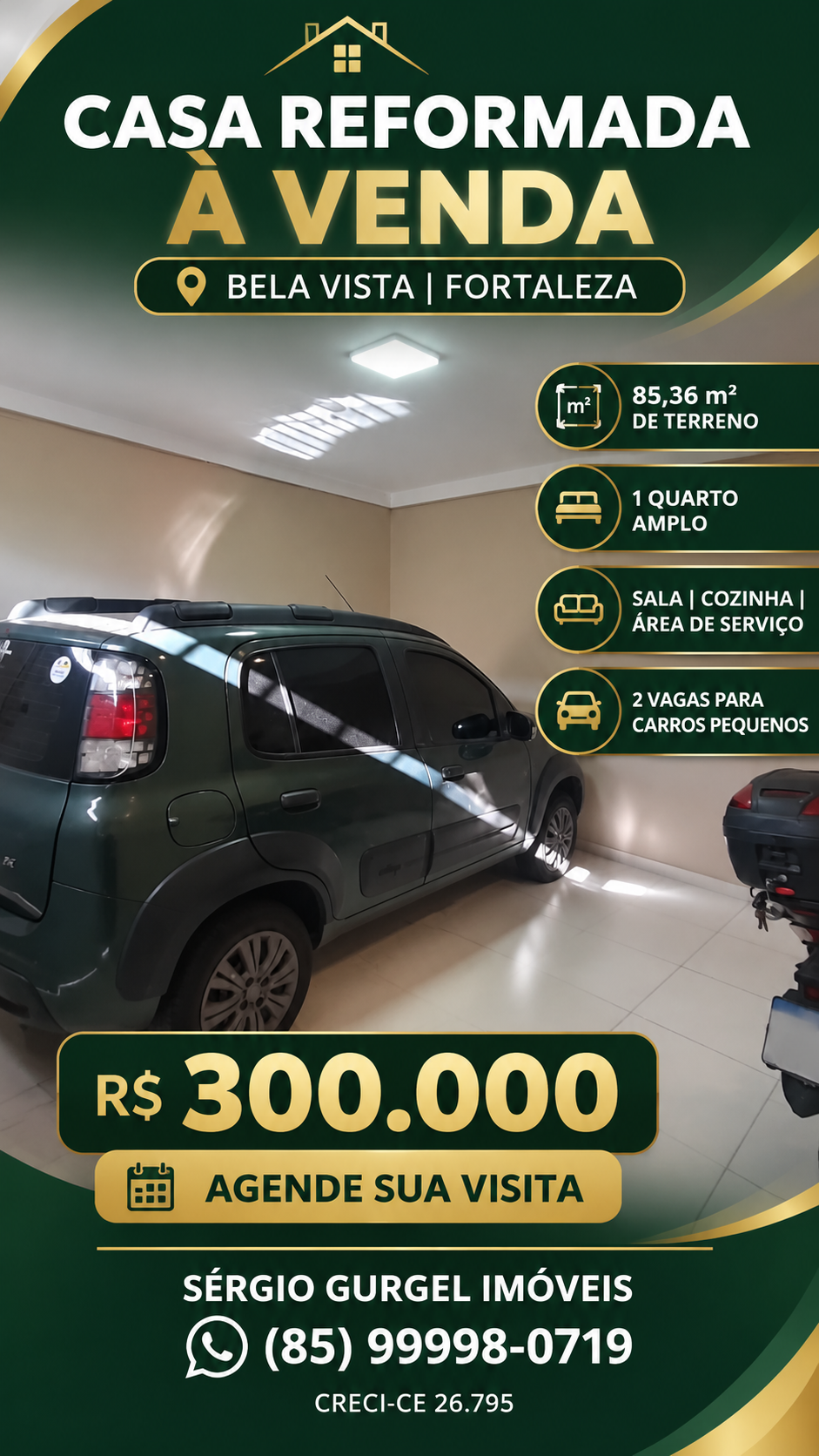 Arte de divulgação da casa reformada na Bela Vista